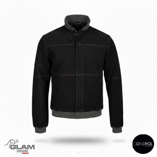 Bluza ochronna skórzana dla spawacza(czarna brązowa)-produkt Gondpol