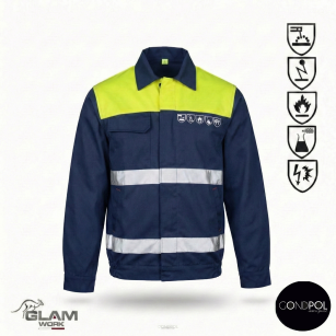 Bluza ochronna multifunkcyjna odblaskiem ORION(granatowo-żółta certyfikat)-produkt Gondpol