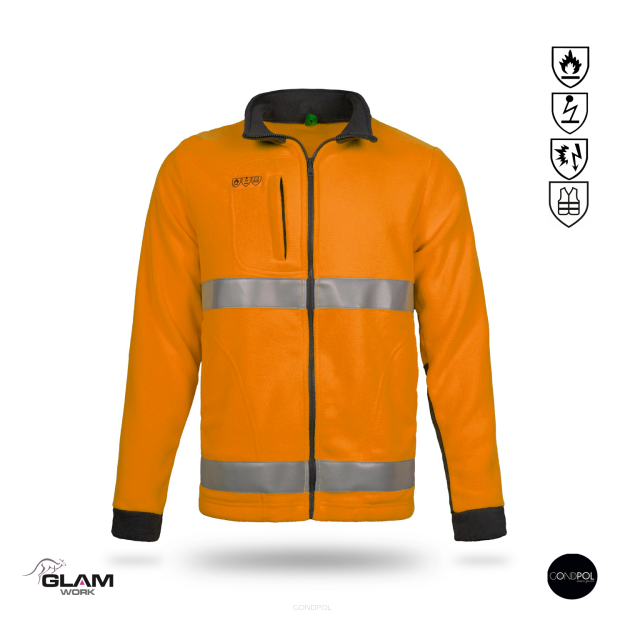 Bluza ochronna polarowa trudnopalna antystatyczna odblaskowago pom.-prodkut Gondpol
