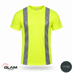 T-SHIRT bawełniany odblaskowy żółty