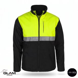 Kurtka SOFTSHELL odblask DUO żółto-czarna