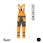Spodnie ochronne multifunkcyjne ogrodniczki ORION(popiel-pomarańczowe certyfikat)produkt Gondpol - 2