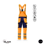 Spodnie ochronne multifunkcyjne ogrodniczki ORION(granatowo-pomarańczowe certyfikat)produkt Gondpol - 2