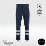 Ubranie ochronne trudnopalne wzmacniane odblask granat (bluza spodnie ogrodniczki lub pasek)produkt Gondpol - 3