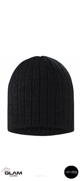 Czapka dzianinowa bawełniana (czarna)produkt polski