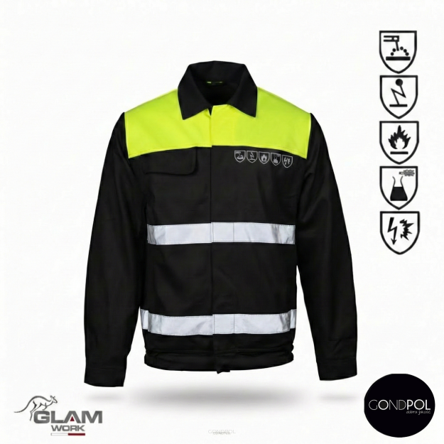 Bluza ochronna multifunkcyjna odblask ORION(czarno-żółta certyfikat)-produkt Gondpol