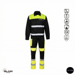 Ubranie ochronne multifunkcyjne odblask ORION(żółto czarny certyfikat) spodnie ogrodniczki lub na pasku-produkt Gondpol - 2