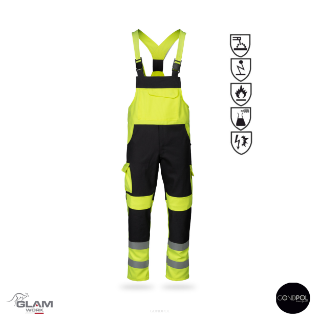 Spodnie ochronne multifunkcyjne ORION(żółto czarny certyfikat)-produkt Gondpol