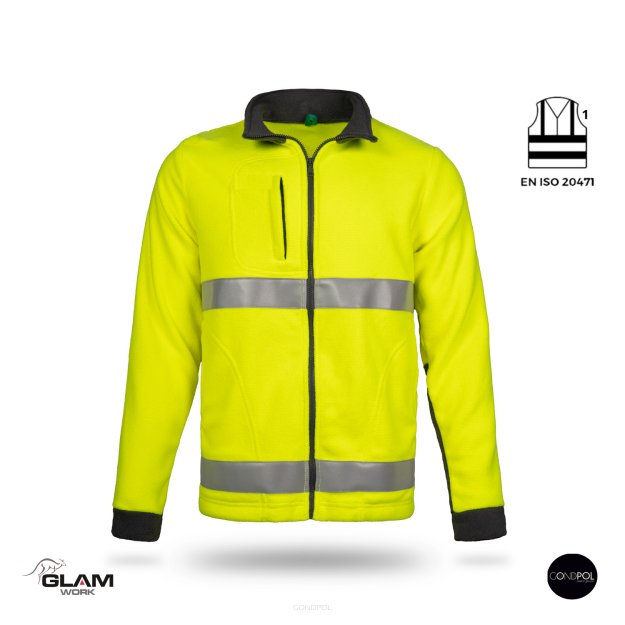 Bluza polarowa ochronna trudnopalna odblaskowa (żółta)-produkt Gondpol