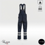 Spodnie ochronne trudnopalne z odblaskiem(granat)-produkt Gondpol - 2