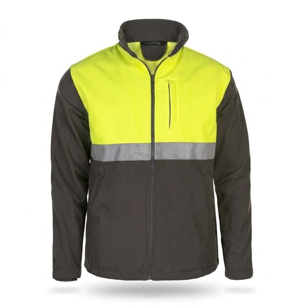 Kurtka SOFTSHELL odblask DUOżłóto popiel