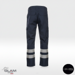 Spodnie ochronne trudnopalne z odblaskiem pasek(granat)-produkt Gondpol - 2