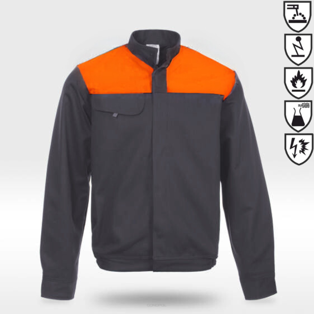 Bluza ORION multifunkcyjna szaro pomarańczowa